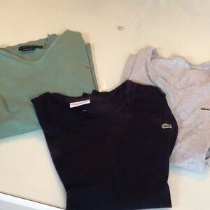 Lacoste and Polo Ralph Lauren T-Shirts Set of 3 total